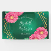 Banderoles Roseaux de Chrysanthèmes Dorés Lavis Mariage (Horizontal)