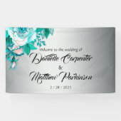 Banderoles Roses Aqua et Mariage Silver (Horizontal)