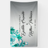Banderoles Roses Aqua et Mariage Silver (Vertical)
