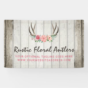 Banderoles Roses chics minables et bois d'andouillers floraux