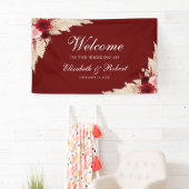Banderoles Roses de Bourgogne et Mariage de bienvenue Pampas  (En situation)