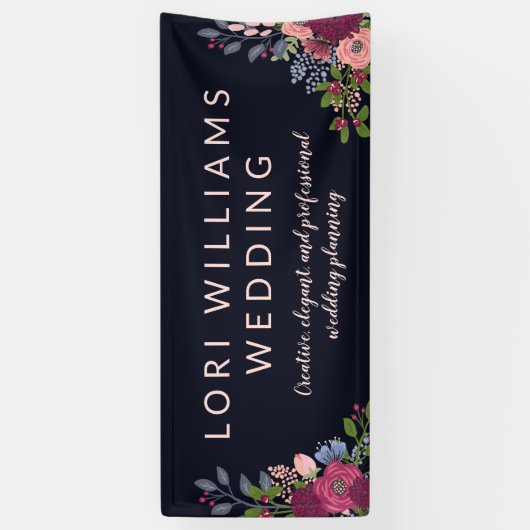 Banderoles Roses et hydrangeas - Nom commercial (Vertical)