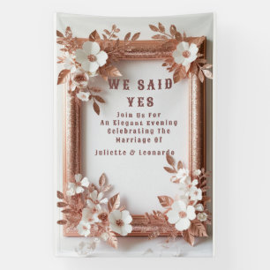 Banderoles 💍 Roses Péches Rose Doré Décoration de Mariage de