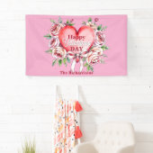 Banderoles Roses romantiques et coeur Saint Valentin (En situation)