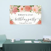 Banderoles Roses roses roses Fleurs Anniversaire Bienvenue (Salon professionnel)