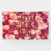 Banderoles Roses rouges et roses florales Bonne fête des mère (Horizontal)