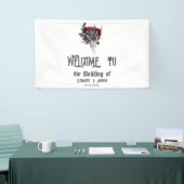 Banderoles Roses rouges gothiques Squelette Mariage (Salon professionnel)