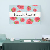 Banderoles Roses Rouges, Motif De Roses, Fleurs, Douces 16 (Salon professionnel)