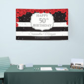 Banderoles Roses rouges romantiques argent parties scintillan (Salon professionnel)