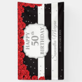 Banderoles Roses rouges romantiques argent parties scintillan (Vertical)