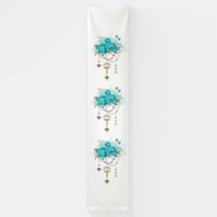 Banderoles Roses turquoise avec touches