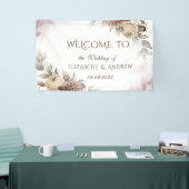 Banderoles Roses Vintages aquarelle (Salon professionnel)