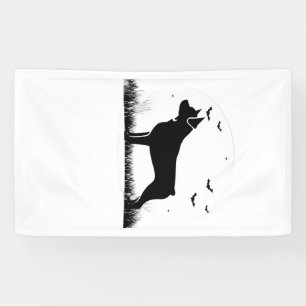 Banderoles Rottweiler Chien Halloween Lune Silhouette Oversi
