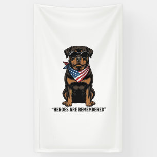 Banderoles Rottweiler Patriotique Chien Héros Design Vintage_