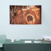 Banderoles Roue en Wagon Rustique Horseshoes Style Occidental (Salon professionnel)