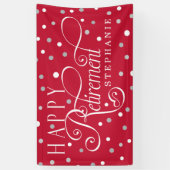 Banderoles Rouge, argent, blanc, partie de retraite moderne (Vertical)