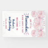 Banderoles Rouge, Blanc & Deux ! 4 juillet 2e anniversaire (Horizontal)