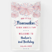 Banderoles Rouge, Blanc & Deux ! 4 juillet 2e anniversaire (Vertical)