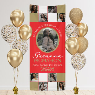 Banderoles Rouge & Bronze Gold Photo Collage Graduation Vinyl