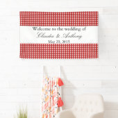 Banderoles Rouge et blanc En vichy Motif Barbeque Mariage (En situation)