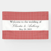 Banderoles Rouge et blanc En vichy Motif Barbeque Mariage (Horizontal)