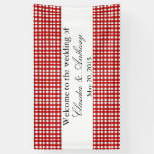 Banderoles Rouge et blanc En vichy Motif Barbeque Mariage (Vertical)