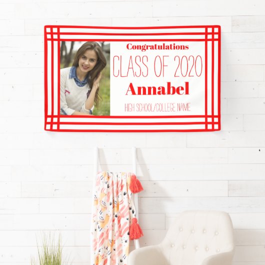 Banderoles Rouge et blanc Une photo Géométrique Grad (En situation)