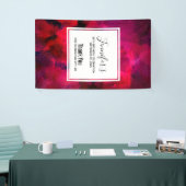 Banderoles Rouge foncé et violet Gras moderne Abstrait annive (Salon professionnel)