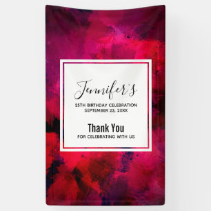 Banderoles Rouge foncé et violet Gras moderne Abstrait annive
