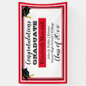 Banderoles Rouge | White Félicitations aux diplômés (Vertical)