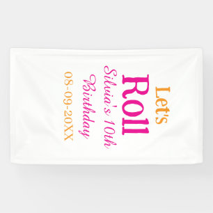 Banderoles Roulons heureux 10e anniversaire ajouter nom retro