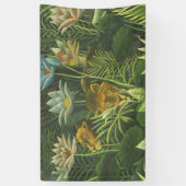 Banderoles Rousseau Tropical Jungle Lion Peinture (Vertical)