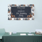 Banderoles Roustique Woodsy Deer | Fête du 21e anniversaire d (Salon professionnel)