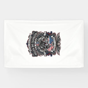 Banderoles Route patriotique 1776 Cavalier Motard Route Liber