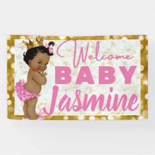 Banderoles Royal African Princess Pink Gold Marble & Parties