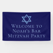 Banderoles Royal Blue Bar Mitzvah Party Star de David (Horizontal)