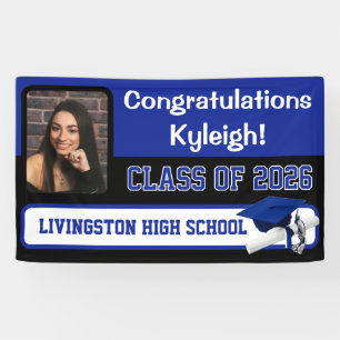 Banderoles Royal Blue & Black Graduation