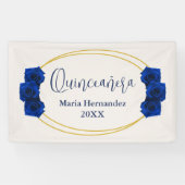 Banderoles Royal Blue et Gold Geometry Quinceañera (Horizontal)