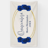 Banderoles Royal Blue et Gold Geometry Quinceañera (Vertical)