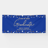 Banderoles Royal Blue Gold Classe de 2024 Graduation (Horizontal)