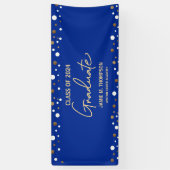 Banderoles Royal Blue Gold Classe de 2024 Nom Graduate (Vertical)