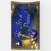 Banderoles Royal Blue Gold Prince Baby shower (Vertical)