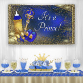 Banderoles Royal Blue Gold Prince Baby shower