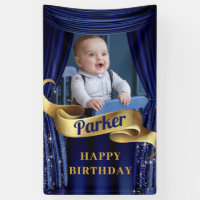 Royal Blue Gold Prince Photo Joyeux anniversaire