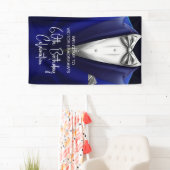 Banderoles Royal Blue Silver Tuxedo Birthday Party Welcome (En situation)