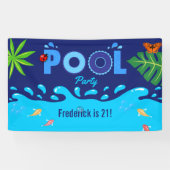 Banderoles Royal Blue Summer Pool fête d'anniversaire (Horizontal)