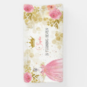 Banderoles Royal fête rose princesse anniversaire (Verticale)
