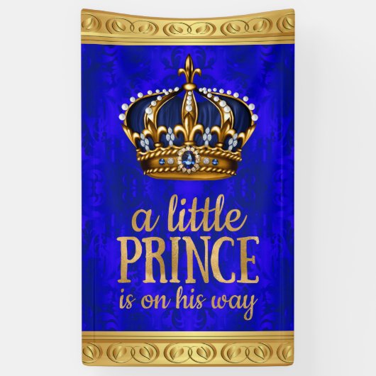 Banderoles Royal Prince Crown Boy Prince Baby shower (Vertical)