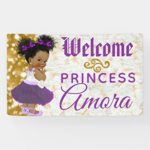 Banderoles Royal Princess Purple Gold Elegant Welcome