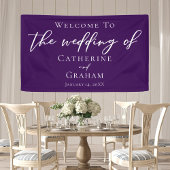 Banderoles Royal Purple White Typographie Mariage du soir